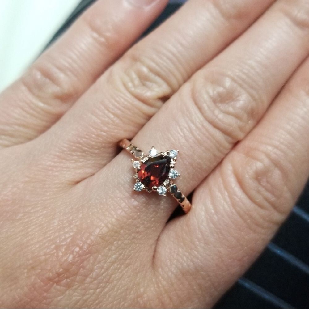 💎NEW💎 NATURAL GARNET 925 SS RING - Picture 2 of 12
